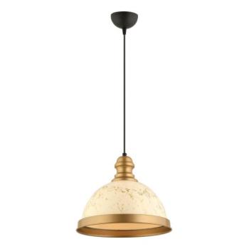  Zsinóros függeszték MONZA 1xE27/40W/230V, átm. 29 cm, krémszínű/bronzszínű  kép