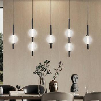 Abeona LED lógó lámpa, hossza 105 cm, fekete fém, 7 izzós kép