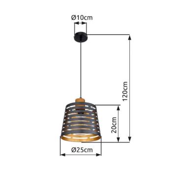 Ablona lógó lámpa, Ø 25 cm, fekete/arany színű, fém kép