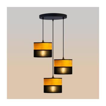ALBA kábeles csillár 3xE27/15W/230V, átm. 40 cm, fekete/barna W-KD 2015/3 BK+WOOD+BK kép