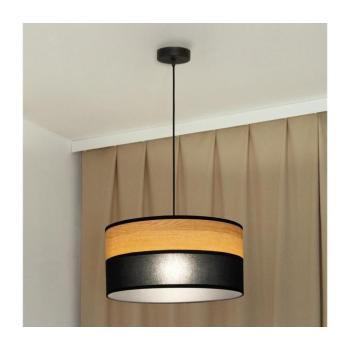 ALBA kábeles függeszték 1xE27/15W/230V, átmérő 45 cm, fekete/barna W-KM 4525/1 BK+WOOD+BK kép