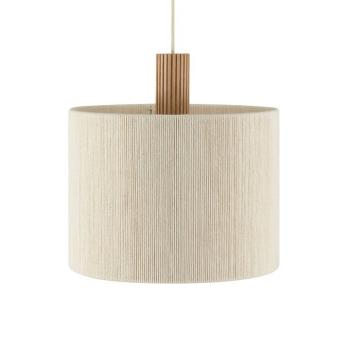 Arlo függő világítás, bézs, textil/fa, Ø 35 cm, 1 izzó kép