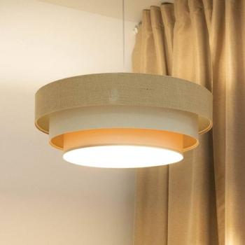 Boho függőlámpa, krém/bézs, Ø 60 cm, magasság 20 cm, juta kép