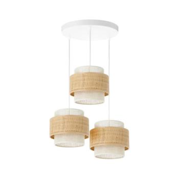 BOHO függőlámpa zsinóron 3xE27/60W/230V juta/krémszínű H0176 kép