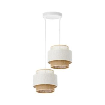 BOHO kötéllel függesztett csillár 2xE27/60W/230V fehér/juta H0180 kép