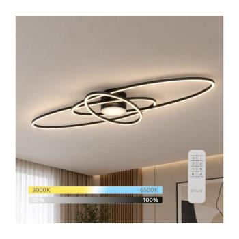 BRILAGI - APOLLO LED dimmelhető mennyezeti lámpatest LED/58W/230V 43,2x101,2 cm fekete + távirányító BRHE-31500C04-CR kép