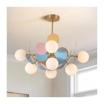 BRILAGI - BALMO rúdon függesztett csillár 8xG9/9W/230V, átm. 60 cm, arany/kék/rózsaszín BRI458 kép