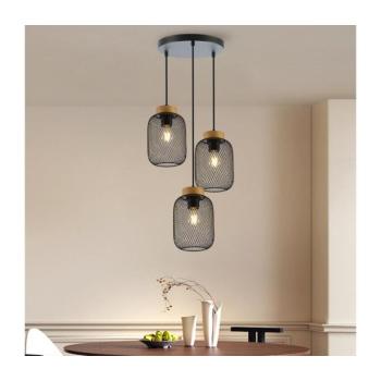BRILAGI - BASKLITE kábeles függeszték 3xE27/15W/230V fa/fekete BRI427 kép