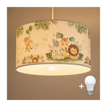 BRILAGI - BOBO LED gyerekszoba csillár zsinóron 1xE27/60W/230V átm. 35 cm fehér/dzsungel 8590828051398 kép