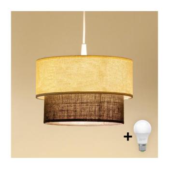 BRILAGI - BOHO stílusú LED függeszték kábellel, 1xE27/15W/230V, átmérő 25 cm, krémszínű/barna 8590828027942 kép