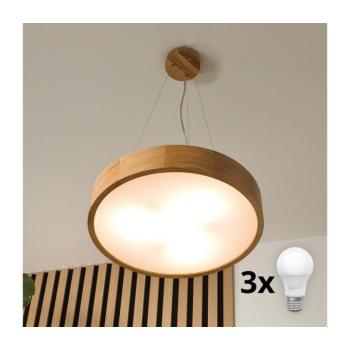 BRILAGI - CARVALHO LED kábelre függesztett csillár, 3x E27/15W/230V, tölgy, átmérő 47,5 cm 8590828606758 kép