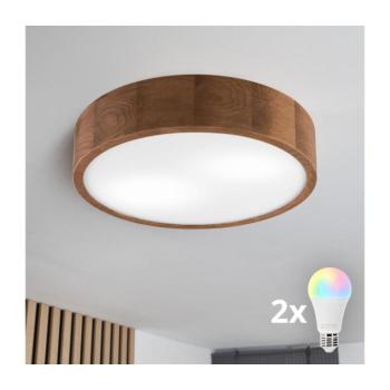 BRILAGI - CARVALHO LED RGBW dimmelhető mennyezeti lámpa, 2xE27/12W/230V, Wi-Fi, tölgy, átm. 37,5 cm BG0846+2xAI0819 kép