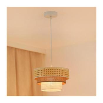 BRILAGI - CEDAR LUNETA rattan függeszték 1xE27/15W/230V, 25 cm, barna/krém 607957 kép