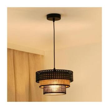 BRILAGI - DAKOTA LUNETA függeszték 1xE27/15W/230V, 25 cm, fekete/rattan 607872 kép