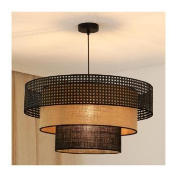 BRILAGI - DAKOTA LUNETA függeszték 1xE27/15W/230V, 60 cm, fekete/rattan 607858 kép