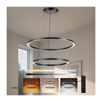 BRILAGI - Dimmelhető LED kábeles csillár PORTOFINO LED/98W/230V átm. 80 cm fekete + távirányító BRI511 kép