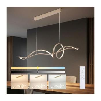 BRILAGI - dimmelhető LED, kábellel függesztett csillár SIGNATURE LED/55W/230V 120x23 cm bézs + távirányító BRI914 kép