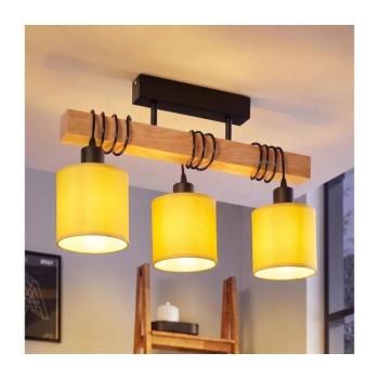 BRILAGI - Felületre szerelhető csillár NUBILA 3xE27/60W/230V fenyő/sárga 1xEG780168+3xBG2452 kép
