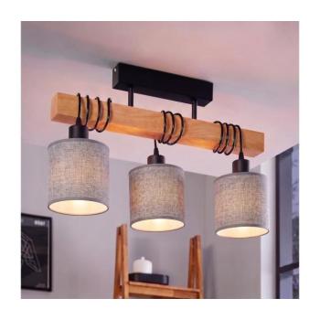 BRILAGI - Felületre szerelhető csillár NUBILA 3xE27/60W/230V fenyő/szürke 1xEG780168+3xBG1582 kép
