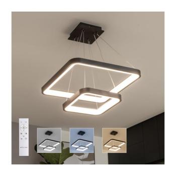 BRILAGI - Fényerőszabályozható kábeles függeszték FALCON SLIM LED/78W/230V 50x50 cm fekete + távirányító BRDX1331-2/CR kép