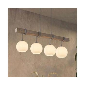 BRILAGI - Kábeles csillár WOOD GLASS 4xE27/60W/230V fenyő/szürke/fehér EG49927A+4xNSTK7432 kép