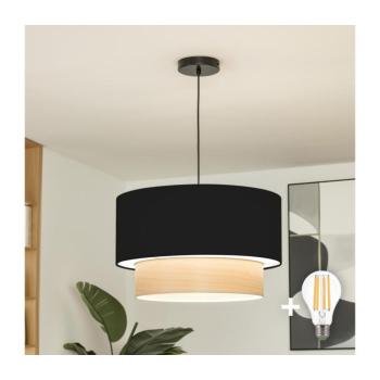 BRILAGI - Kábeles LED csillár CERIA 1xE27/40W/230V Ø 50 cm fekete/bézs BG3987+EG781091 kép
