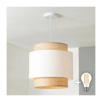 BRILAGI - Kábeles LED függőlámpa CERIA 1xE27/40W/230V, átm. 30 cm, bézs/fehér EG300171+EG781085 kép