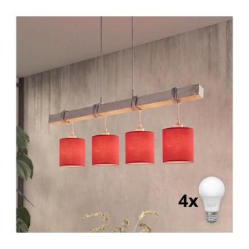 BRILAGI - LED csillár kábelen NUBILA 4xE27/60W/230V szürke/piros 1xEG49927A+4xBG1578 kép