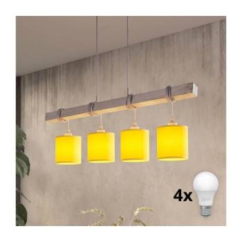 BRILAGI - LED csillár kábelen NUBILA 4xE27/60W/230V szürke/sárga 1xEG49927A+4xBG2452 kép