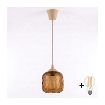 BRILAGI - LED csillár kábelen R GLASS 1xE27/60W/230V átm. 14 cm bézs/füstbarna NSTK7703+TK8619A kép