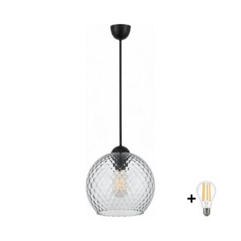 BRILAGI - LED csillár kábelen R GLASS 1xE27/60W/230V átm. 25 cm fekete/füstszürke NSTK7486+AI3165 kép