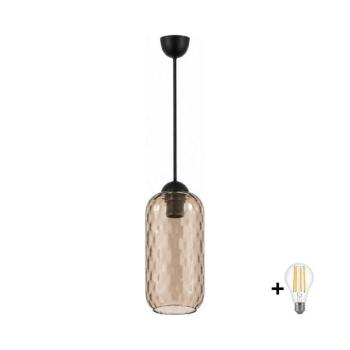 BRILAGI - LED csillár kábelen R GLASS 1xE27/60W/230V Ø 14 cm fekete/füstbarna NSTK7702+AI3165 kép