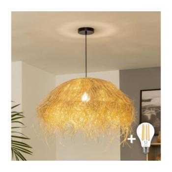 BRILAGI - LED csillár zsinóron CERIA BOHO 1xE27/40W/230V átm. 60 cm rafia BG3987+EG781149 kép