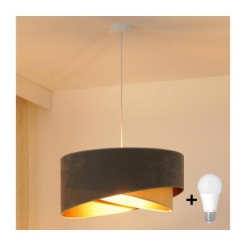 BRILAGI - LED Csillár zsinóron LYRA 1xE27/15W/230V szürke/bézs/arany 8590828007425 kép