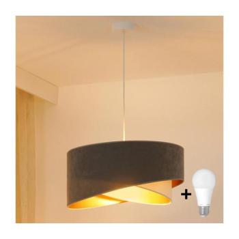 BRILAGI - LED Csillár zsinóron LYRA 1xE27/15W/230V szürke/krémes/arany 8590828007401 kép