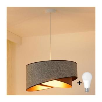 BRILAGI - LED Csillár zsinóron LYRA 1xE27/15W/230V szürke/krémes/arany 8590828007449 kép