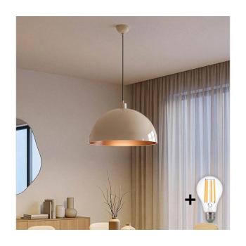BRILAGI - LED csillár zsinóron METALO 1xE27/40W/230V átm. 40 cm bézs/réz 118OPV1121 kép