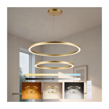 BRILAGI - LED dimmelhető. acélkábeles csillár PORTOFINO LED/98W/230V átm. 80 cm arany +távirányító BRI514 kép