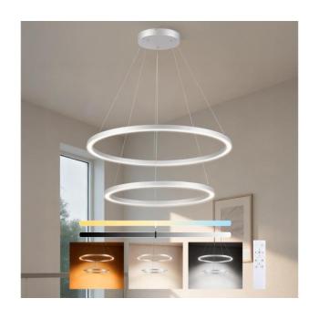 BRILAGI-LED Dimmelhető függőlámpa kábelen PORTOFINO LED/98W/230V átm. 80 cm ezüstszínű + távirányító BRI513 kép