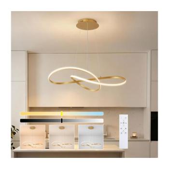 BRILAGI - LED dimmelhető kábeles csillár INFINITY LED/80W/230V 80x80 cm arany + távirányító BRI911 kép