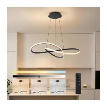 BRILAGI - LED dimmelhető kábeles csillár INFINITY LED/80W/230V 80x80 cm fekete + távirányító BRI908 kép