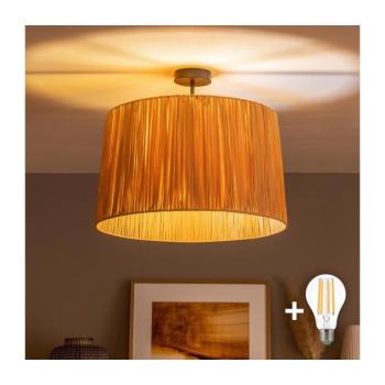 BRILAGI - LED felületre szerelhető csillár CERIA BOHO 1xE27/60W/230V Ø 50 cm fekete/raffia BG3989+EG781158 kép
