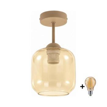 BRILAGI - LED felületre szerelhető csillár R GLASS 1xE27/60W/230V átm. 14 cm bézs/füstbézs BG3995+NSTK7765 kép