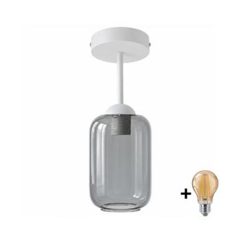 BRILAGI - LED felületre szerelhető csillár R GLASS 1xE27/60W/230V átm. 14 cm fehér/füstszürke BG3992+NSTK7757 kép