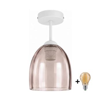 BRILAGI - LED felületre szerelhető csillár R GLASS 1xE27/60W/230V átm. 17cm fehér/füstös bézs BG3992+NSTK7393 kép