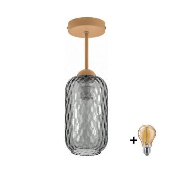 BRILAGI - LED felületre szerelhető csillár R GLASS 1xE27/60W/230V Ø 14 cm bézs/füstszürke BG3995+NSTK7501 kép