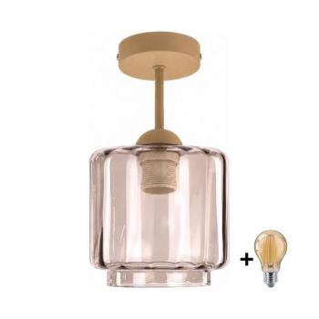 BRILAGI - LED felületre szerelhető csillár R GLASS 1xE27/60W/230V Ø 15 cm bézs/füstbézs BG3995+NSTK7399 kép