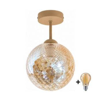 BRILAGI - LED felületre szerelhető csillár R GLASS 1xE27/60W/230V Ø 17 cm bézs/füstös bézs BG3995+NSTK7518 kép