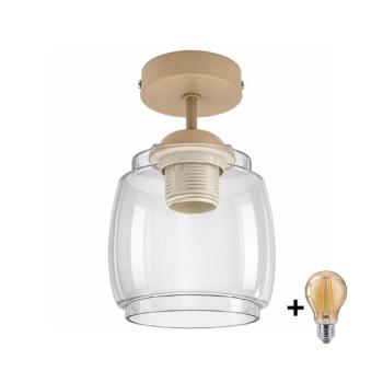BRILAGI - LED Felületre szerelhető csillár R GLASS 1xE27/60W/230V Ø 26 cm bézs/füstszürke BG3995+NSTK7417 kép