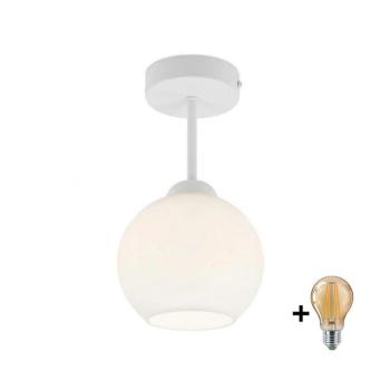 BRILAGI - LED felületre szerelhető csillár RETRO GLASS 1xE27/60W/230V átm. 15 cm fehér BG3992+NSTK7432 kép